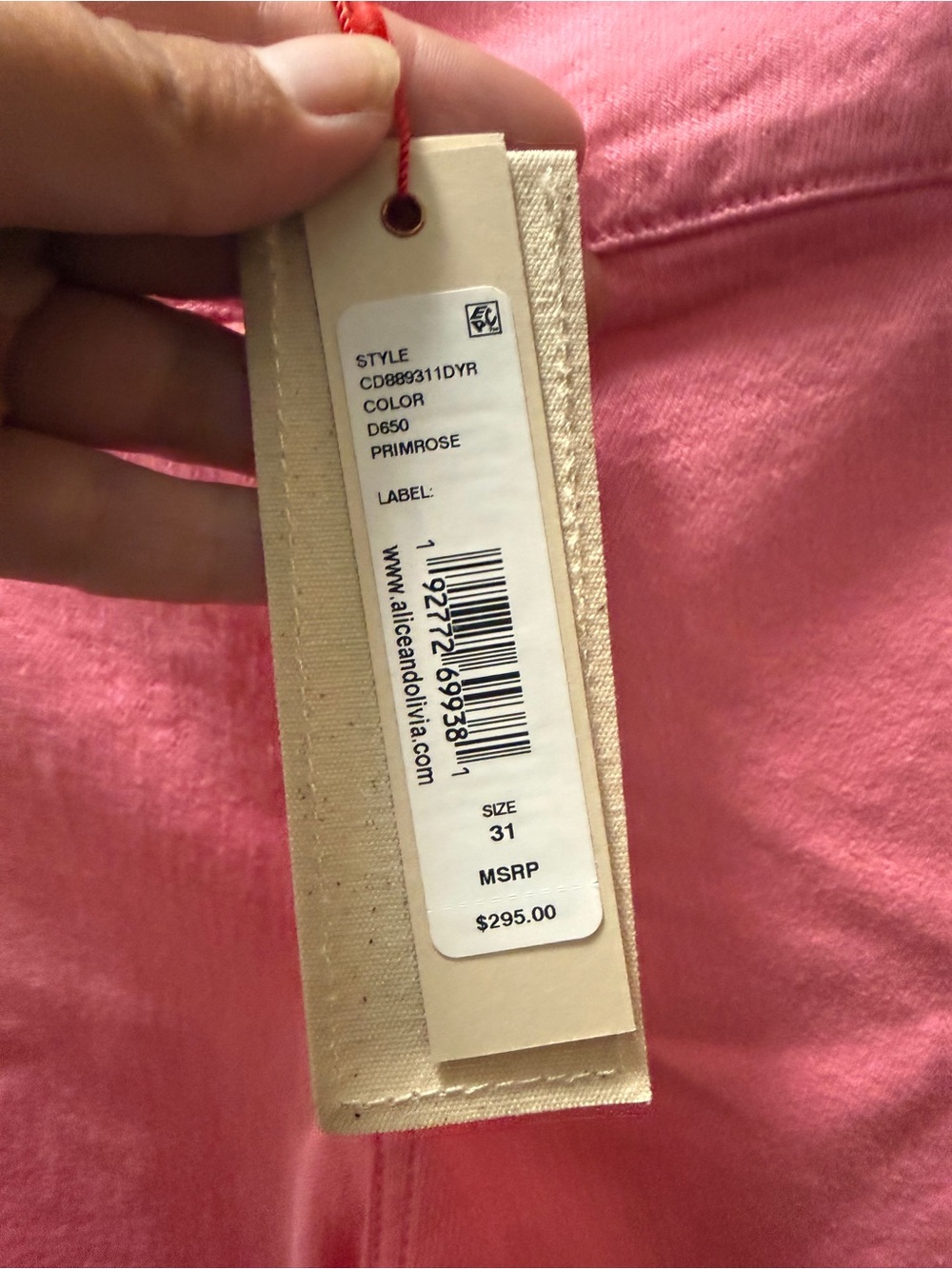 Alice + Olivia Primrose Pink Straight-Leg Pants - Picture 4 of 12